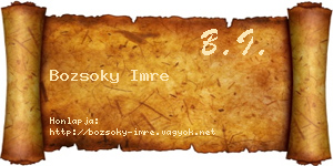 Bozsoky Imre névjegykártya